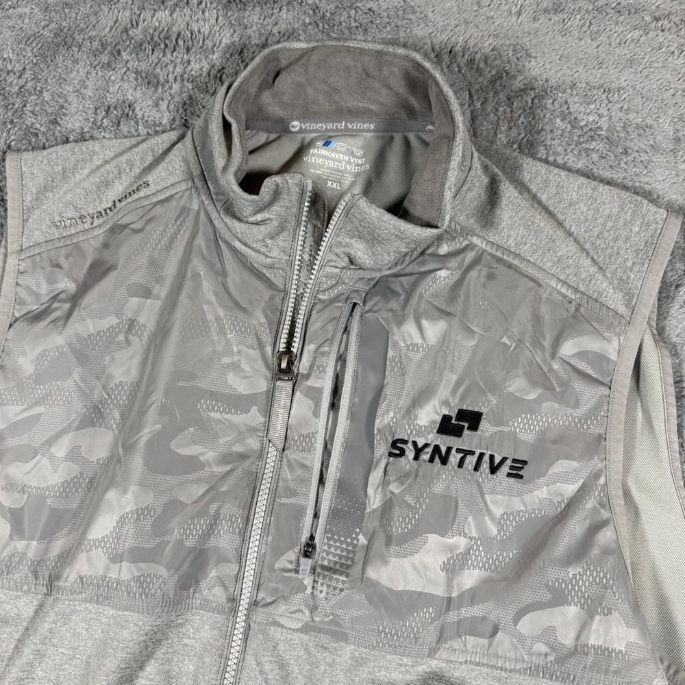 Vineyard Vines On‎ the Go Fairhaven Vest Performance Full ZIp Gray Mens XXL
